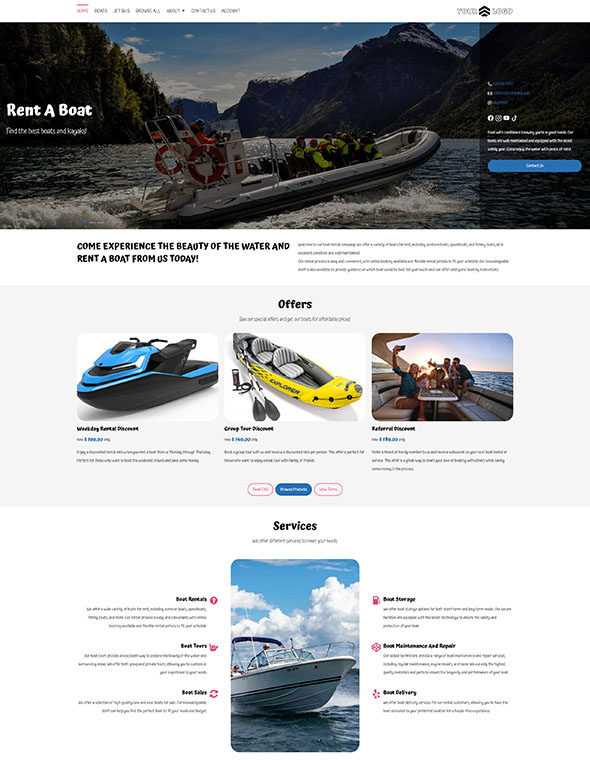 Boat Rental Software - Website Template #2