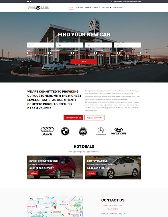 Car Dealer Website Builder - Template #1