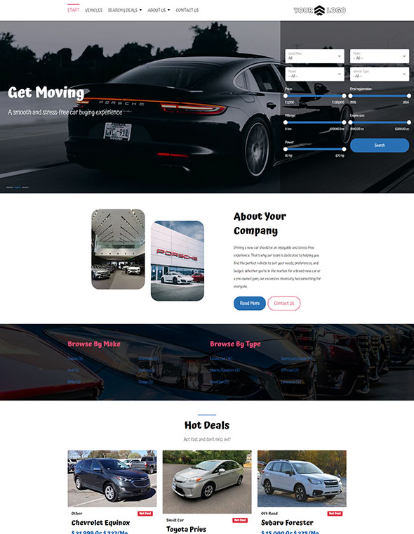 Car Dealer Website Builder - Template #2