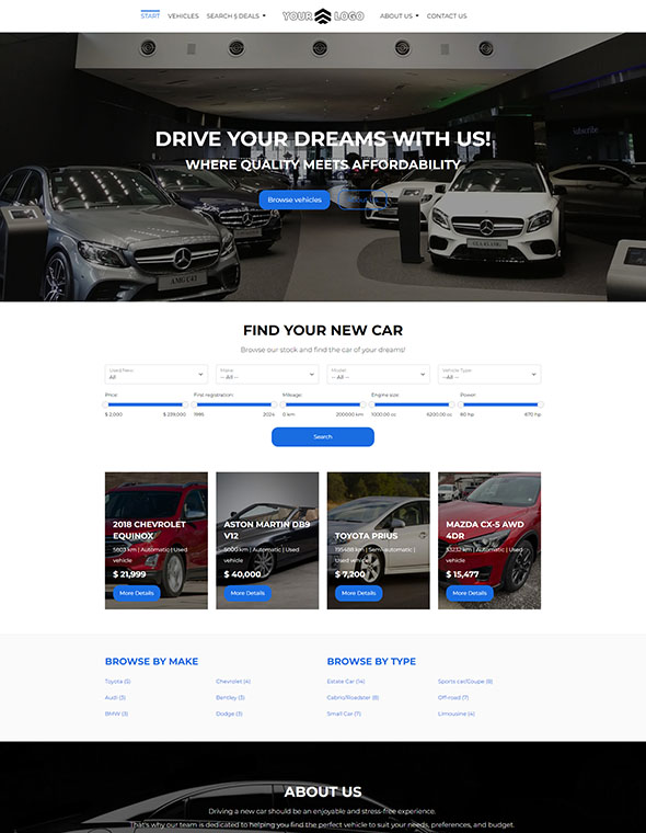 Car Dealer Website Builder - Template #4