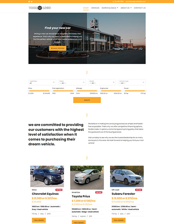 Car Dealer Website Builder - Template #5