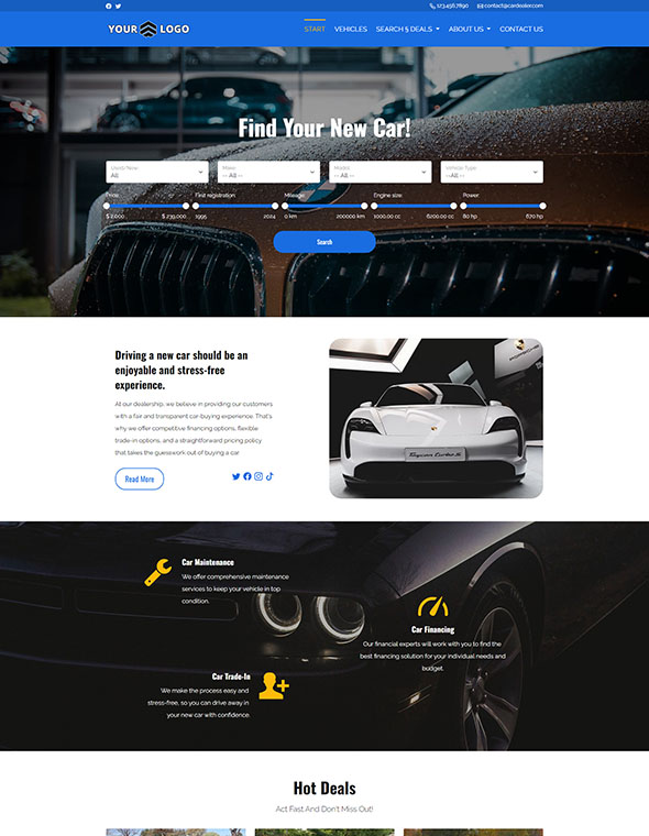 Car Dealer Website Builder - Template #7