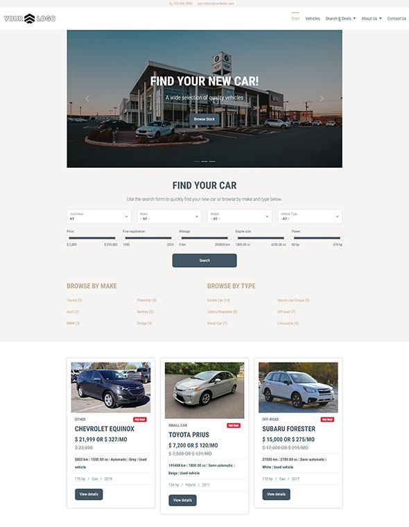 Car Dealer Website Builder - Template #8