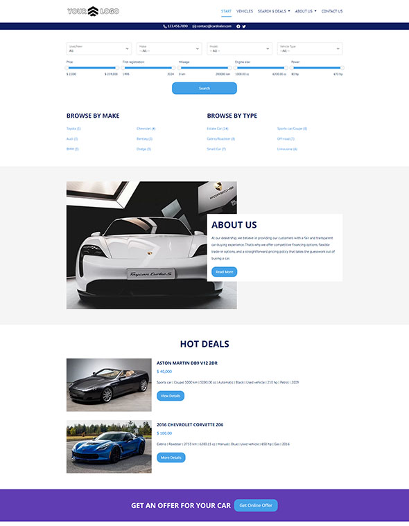 Car Dealer Website Builder - Template #9