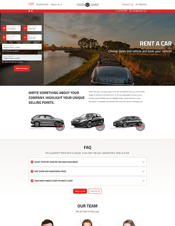 Car Rental Software - Website Template #3