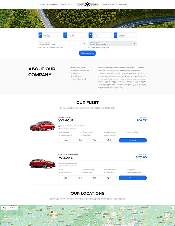 Car Rental Software - Website Template #4