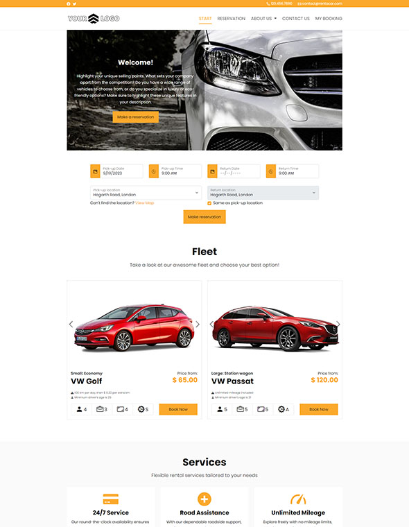 Car Rental Software - Website Template #5