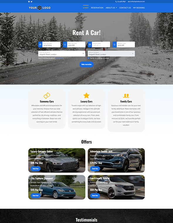 Car Rental Software - Website Template #7