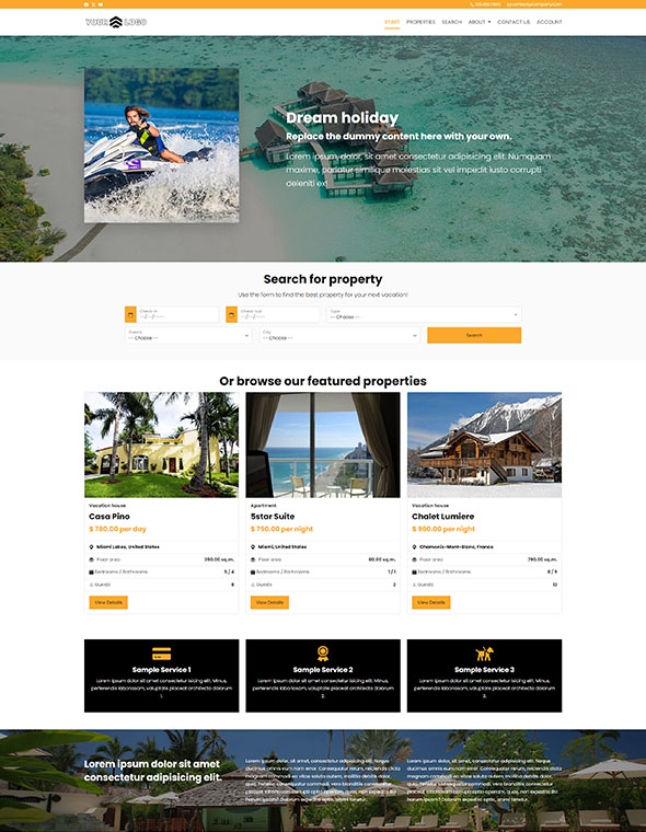 Vacation Rental Software - Website Template #5