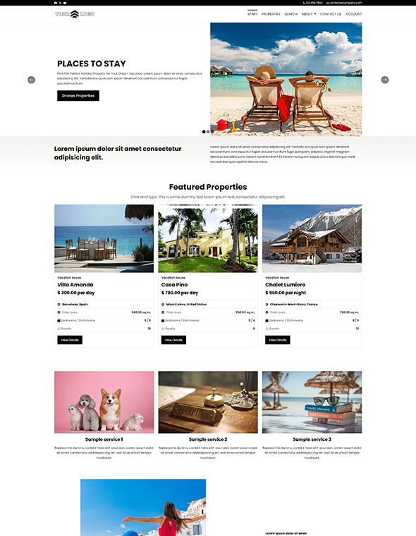 Vacation Rental Software - Website Template #6
