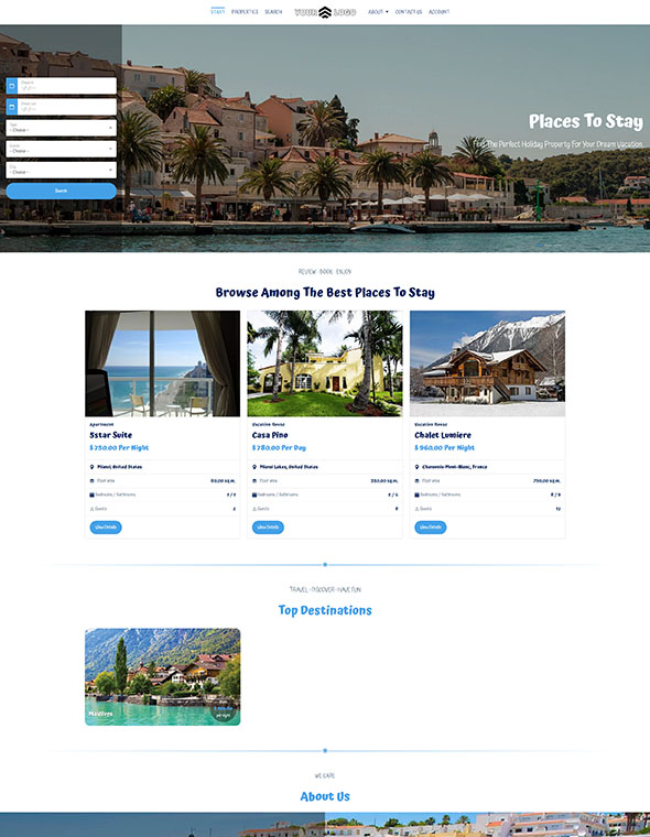 Vacation Rental Software - Website Template #9